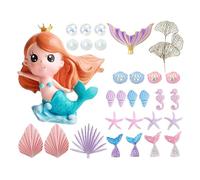 Mermaid Cake Decorations Set, Birthday Cupcake Toppers, Decorative Baking Ornaments with Colorful Theme, Food Safe Party Cakes Accessories, Cute Mermaid Party Decor Set, Cake Decoration for Home