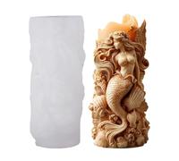 Mermaid Candle Molds, Non-Stick Reusable Silicone Molds, 4 Inch Candle Mould for Resin Plaster, Epoxy Soap Molder with, Table Decor Molder with Creative, Candles Mold for Home Birthday