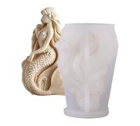 Mermaid Candle Wax Mold - 4 Inch Silicone Craft Mold | Reusable Candle Casting Molds - Flexible Non Stick Molds for Resin Wax Soap Plaster Epoxy Diy Home Decor Birthday Christmas