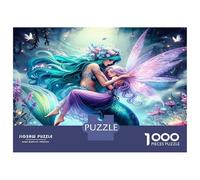 Mermaid Fée 1000 Pièces Coffret Puzzle Fantaisie enchantée de la mer Puzzle Premium Carton Solide - Ultra Dur Couples, Top Noté, Cadeau Noël Parfait pour Tout Le Monde 52x38cm/1000pcs