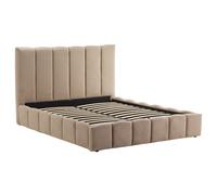 Mermaid - lit coffre - 160x200 cm - en velours - sommier inclus - Taupe