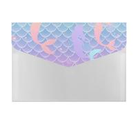 Mermaid Magic Ocean Stars Organiseur de fichiers multi-poches en accordéon extensible pour rangement de documents portable