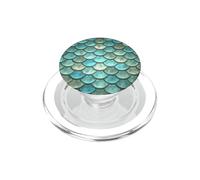 Mermaid Phone Grip Teal Blue Mermaid Scales Wave Ocean Theme PopSockets PopGrip pour MagSafe