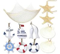 mermaid under the sea party decorative filet de pêche 1m*2m filet de pêche nautique avec coquillages ornements nautiques décoration nautique pour la chambre à coucher fête méditerranéenne