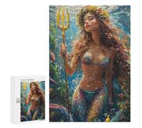 Mermaid with Trident Underwater Puzzle 300 Pièces Educa Jouet en Bois Cadeau Unique Décoration Intérieure Jeu Éducatif Challenge Toy Adultes Et Enfants À Partir De 14 Ans 300 PCS