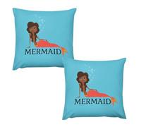 MermaidHousse De Coussin 24 "x24 Lot De 2 | en Tissu Épais Aspect Lin, Doux Et Décoratif pour Canapé Et Salon - Style Bohème Chic, Idéal pour Décoration Chambre, Beige Crème