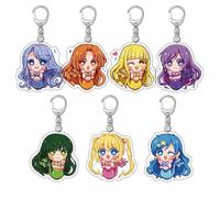 MermaidMelody Porte-clés Pendentif Chaîne en Acrylique Figurine Mignonnes Bijoux - Multicolore, 7 Pièces