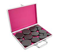 Mermajestic Hot Stones Lot de 20 pierres de massage au basalte avec mallette chauffante portable Différentes tailles pour détendre les muscles, soulager le stress et améliorer la circulation sanguine