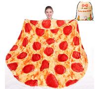 mermaker Couverture Pizza Pepperoni 2.0 Double Face, Couverture Fantaisie réaliste pour Enfants et Adultes, Douce, Cadeau Amusant pour Adolescents, 152,4 cm, 285 g/m²