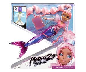 Mermaze Mermaidz - HARMONIQUE â€“ Poupée Mannequin Sirène De Collection Avec 1 Queue Qui Change De Couleur, Des Cheveux Rose Clair, Tenues & Accessoires & Est Articulée Pour Poser â€“ 4 Ans +