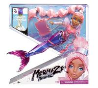 Mermaze Mermaidz - HARMONIQUE - Poupée mannequin sirène de collection avec 1 queue qui change de couleur, des cheveux rose clair, tenues & accessoires & est articulée pour poser - 4 ans +