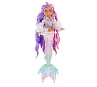 Mermaze Mermaidz - KISHIKO - Poupée mannequin sirène de collection avec 1 queue qui change de couleur, des cheveux rose & violets, tenues & accessoires & est articulée pour poser - 4 ans +