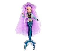 Mermaze Mermaidz - RIVIERA - Poupée mannequin sirène de collection avec 1 queue qui change de couleur, des cheveux violets bouclés, tenues & accessoires & est articulée pour poser - 4 ans +