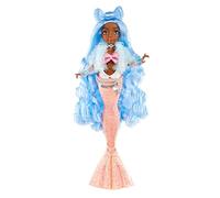 Mermaze Mermaidz - SHELLNELLE - Poupée mannequin sirène de collection avec 1 queue qui change de couleur, des cheveux bleus, tenues & accessoires & est articulée pour poser - 4 ans +