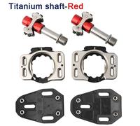 Meroca-Pédale De Vélo De Route En Alliage De Titane Ultraléger,Pédales Autobloquantes À 3 Roulements,Piste De Jeu De Vitesse,Pédales De Vélo Spéciales Sprint - Type Red Titanium Shaft #B