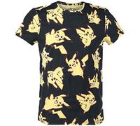 Meroncourt Homme Pikachu All Over Print T shirt, Noir (Black), M EU