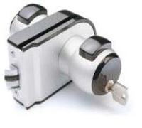 Meroni Cane avec serrure pour portes en verre, noir