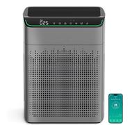 MERONTE Purificateurs d'air pour la maison, grande pièce jusqu'à 500 m² avec moniteur de qualité de l'air PM 2,5, compatible Wi-Fi et Alexa, filtre HEPA double face pour fumée et odeur, ardoise, 1