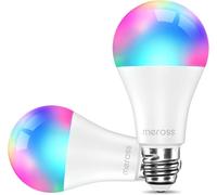 meross Ampoule Connectée, Ampoule LED E27 Compatible avec Alexa et Google Home, Lot de 2 Ampoule WiFi RGBWW Dimmable Multicolore (Équivalente 60W) avec Commande Vocale et Contrôle à Distance