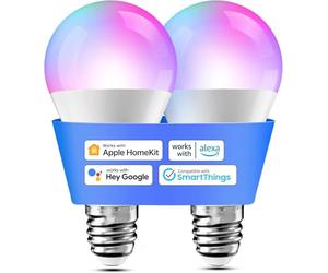 meross Ampoule Connectée avec Apple HomeKit, Ampoules LED RGBWW, Lot de 2