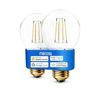 Meross Ampoule LED Connectée, E27 Ampoule à Filament Edison Intelligente Compatible avec Apple HomeKit, Alexa et Google Home, 810 LM Lot de 2 Ampoule WiFi Dimmable Blanc Chaud 2700K (Équivalente 60W)
