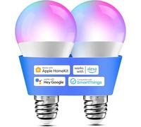 meross Ampoule LED Connectée, Lot de 2 Ampoule E27 WiFi Compatible avec Apple HomeKit, Alexa et Google Home, RGBWW Ampoule Multicouleur Dimmable avec Commande Vocale et Contrôle à Distance