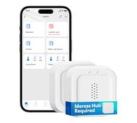 Meross Détecteur de Fuite d'Eau Connecté | HUB REQUIS | Capteur de Fuite d'Eau IP66 et 100 dB | Compatible avec Apple Home, Alexa et Google Home | pour la Cuisine, Salle de Bains et Cantine | Lot de 2