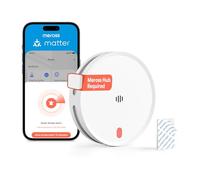 Meross Détecteur de Fumée Connecté, Alarme Incendie Wi-FI avec Double capteur Optique, Détecteur Fumée avec Alerte APP, Maillage Anti-Insectes 0,8 mm, 33 mm, Hub requis, 1 Pièce