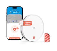 Meross Détecteur de Fumée Connecté avec Alerte APP, Alarme Incendie Wi-FI avec Double capteur Optique, Maillage Anti-Insectes 0,8 mm, 33 mm, Hub requis, 1 Pièce