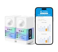 Meross Detecteur de Presence Matter Over Thread, Détecteur de Mouvement IP67 avec Détection à 3 Zones, Capteur de Mouvement Batterie Compatible avec Apple HomeKit, Alexa, Google Home, 2 Pièces