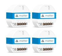 meross Interrupteur Connecté Matter (FIL NEUTRE REQUIS) - Suivi de Consommation d'Énergie et Matter Simple Setup (MSS), Lot de 4 Commutateur WiFi Compatible avec Apple Home, Alexa et Google Home
