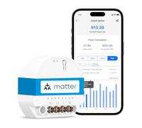 Meross Interrupteur Connecté Matter MSS815, 1 Voie | Fil Neutre Requis | Commande d'Éclairage et Suivi Conso d'Énergie | Configuration Rapide | Compatible avec Apple HomeKit, Alexa et Google Home