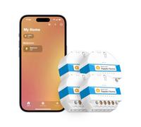 Meross Interrupteur Connecté (FIL NEUTRE REQUIS), Lot de 4 Interrupteur Module WiFi Compatible avec HomeKit, Siri, Alexa et Google Home, Commutateur Mural avec Commande Vocale et Contrôle à Distance