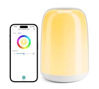 Meross Lampe de Chevet Tactile WiFi, Veilleuse LED Compatible avec Apple HomeKit, Alexa et Google Home, RGBWW Lampe de Table Multicolore Dimmable avec Commande Vocale et Contrôle à Distance