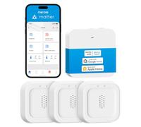 Meross Matter Détecteur de Fuite d'eau Connecté avec MSH450, 100dB Alarm