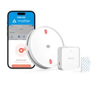 Meross Matter Détecteur de fumée connecté avec Hub MSH450, Alarme Incendie Intelligente WiFi avec Notification App, LED Rouge d’évacuation, avec Apple Home, Home Assistant, Conforme EN14604, 1 Pièce