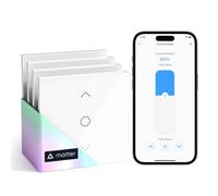 meross Matter Interrupteur Connecté Volet Roulant, Interrupteur Volet Roulant WiFi - Bouton Domotique Compatible avec Apple HomeKit, Alexa, Google Home et Home Assistant, Contrôle de Pourcentage, 4pcs
