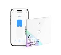 meross Interrupteur de volet roulant mat (câble neutre nécessaire), interrupteur de rideau compatible avec HomeKit, Alexa et Google Home, 1 pièce