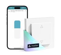 Meross Matter Interrupteur Volet Roulant Connecté WiFi Compatible avec Apple HomeKit, Alexa et Google Home, Interrupteur de Rideau Domotique, Commande Vocale et Contrôle à Distance (FIL NEUTRE REQUIS)