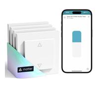 Meross Matter Interrupteur Volet Roulant Connecté WiFi Compatible avec Apple HomeKit, Alexa et Google Home, Interrupteur de Rideau Domotique, Commande Vocale et Contrôle à Distance (FIL NEUTRE REQUIS)