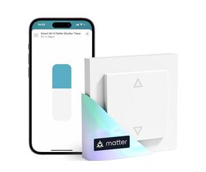 Meross Matter Interrupteur Volet Roulant Connecté WiFi Compatible avec Apple HomeKit, Alexa et Google Home, Interrupteur de Rideau Domotique, Commande Vocale et Contrôle à Distance (FIL NEUTRE REQUIS)