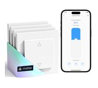 Meross Matter Interrupteur Volet Roulant Connecté WiFi (FIL NEUTRE REQUIS), Interrupteur de Rideau Domotique Compatible avec HomeKit, Alexa et Google Home, Contrôle de Pourcentage, 4 pièces