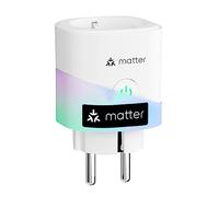 Meross Matter Prise Connectée (Type F), 16A WiFi Compatible avec Apple Home, Alexa et Google Home, avec Mesure de Consommation d'Énergie pour Panneau Solaire Photovoltaïque