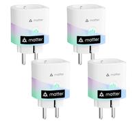 meross Matter Prise Connectée Type F avec Suivi de Consommation, 16A, Mini | Prise WiFi Compatible Apple Home, Alexa et Google Home, Économie d’Énergie et Contrôle à Distance, 5x5x4.6cm, 3840W, 2,4GHz