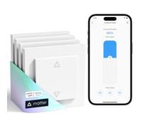 Meross Matter Smart Interrupteur de volet roulant Wi-Fi avec minuterie et télécommande, compatible avec HomeKit, Alexa, Home Assistant et Google Home, 55 x 55 mm - Commande intelligente de volet
