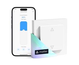 Meross Matter Smart Interrupteur de volet roulant Wi-Fi avec minuterie et télécommande, compatible avec HomeKit, Alexa, Home Assistant et Google Home, 55 x 55 mm - Commande intelligente de volet