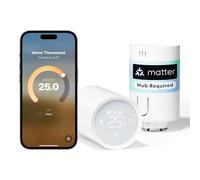 Meross Matter Thermostat Connecté nécessite Un hub supplémentaire, Tête Thermostatique, Thermostat Radiateur, Commande Vocale Alexa Google Siri, Thermostatique sans Fil 2pcs