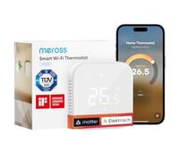 Meross Matter Thermostat Connecté, Thermostat WiFi pour Électrique/Chauffage au Sol Électrique, Compatible avec HomeKit, Alexa et Google Home, Commande Vocale et Programme
