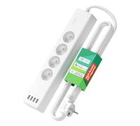 Meross Multiprise Connectée (FR), 16A Prise WiFi Compatible avec Alexa et Google Home, Multiprise Programmable (4 Prises AC et 4 Ports USB) avec Fonction du Temps et Contrôle à Distance