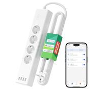 Meross Multiprise Connectée (Type F), 16A Multiprise WiFi avec 4 Prises et 4 Ports USB Compatible avec Alexa et Google Home, Multiprise avec Commande Vocale et Contrôle à Distance